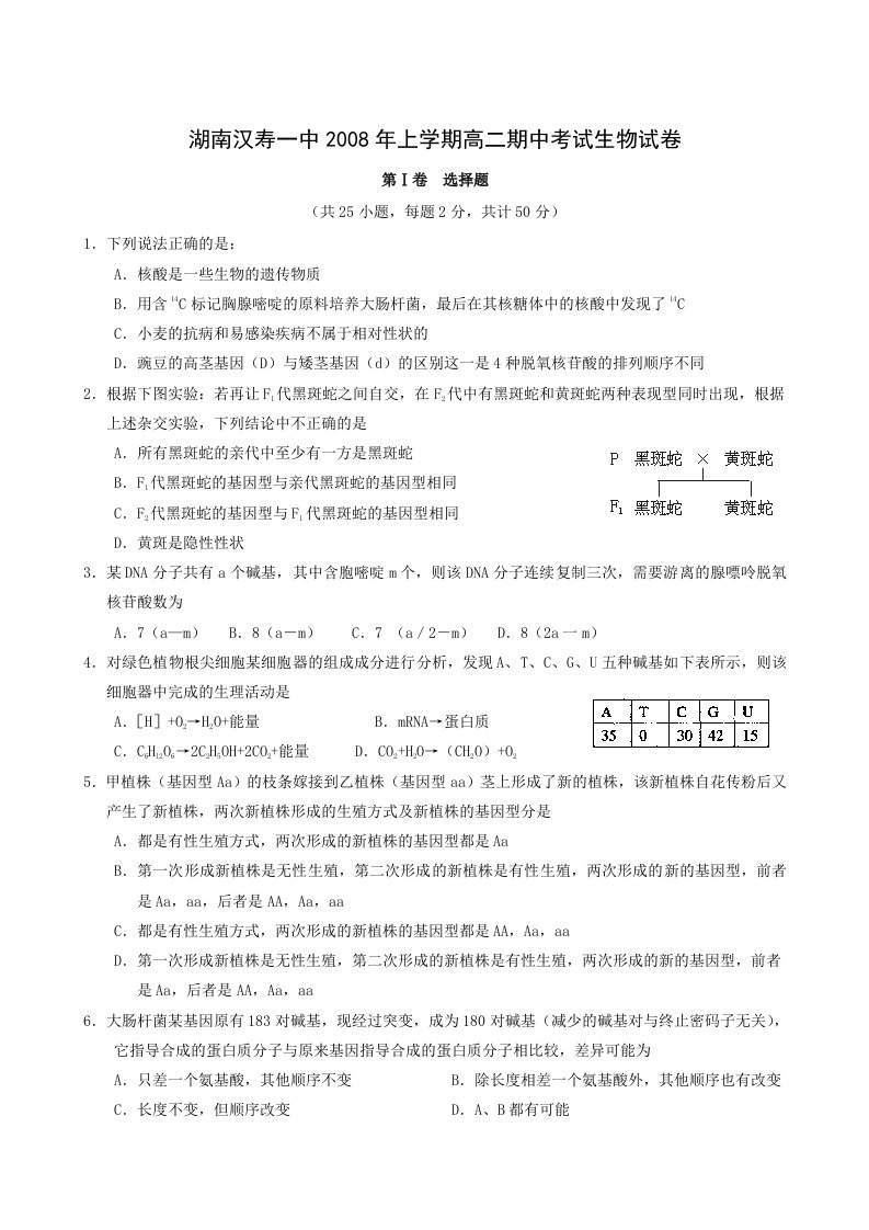 高中生物的学习资料