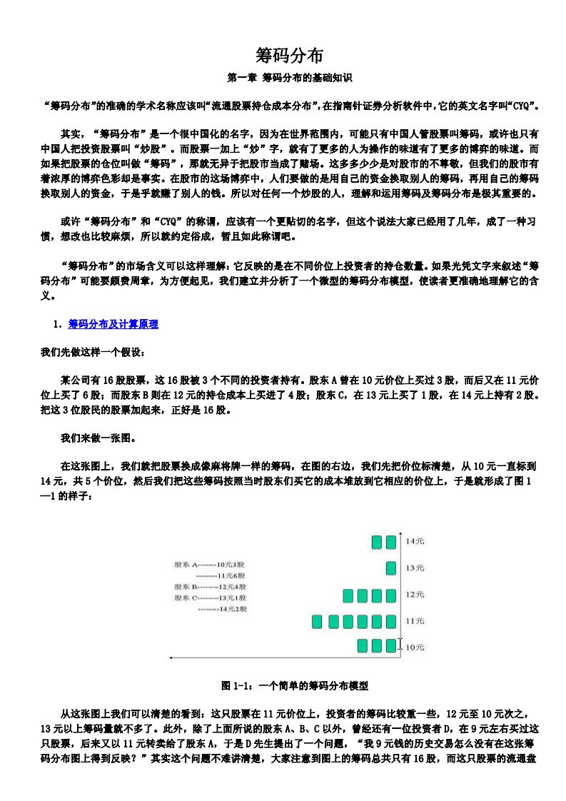 筹码分布原理及应用