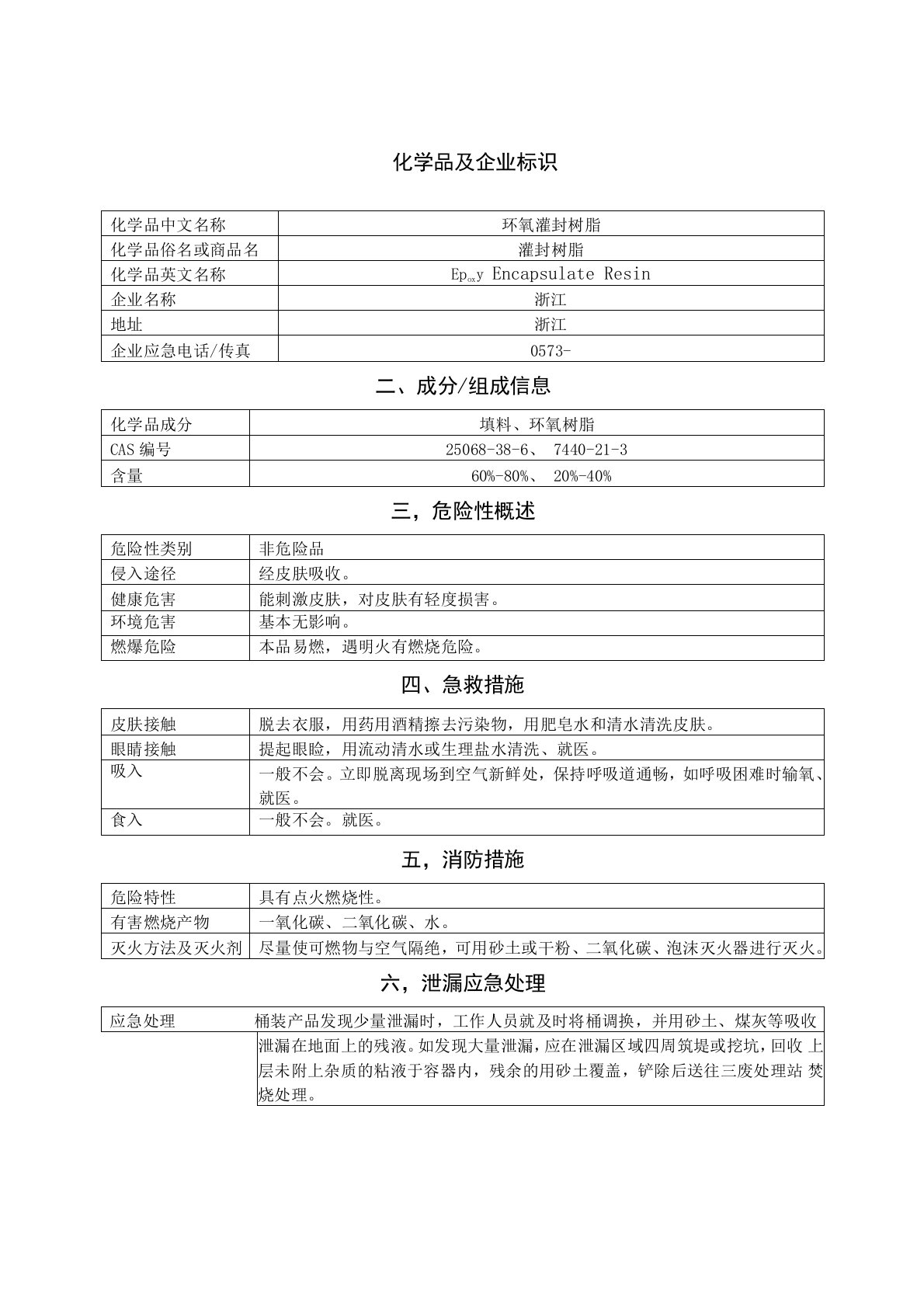 (完整word版)环氧树脂(MSDS)(word文档良心出品)