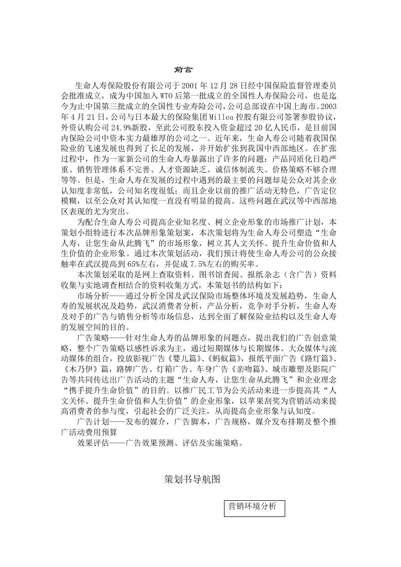 人寿保险详细策划方案