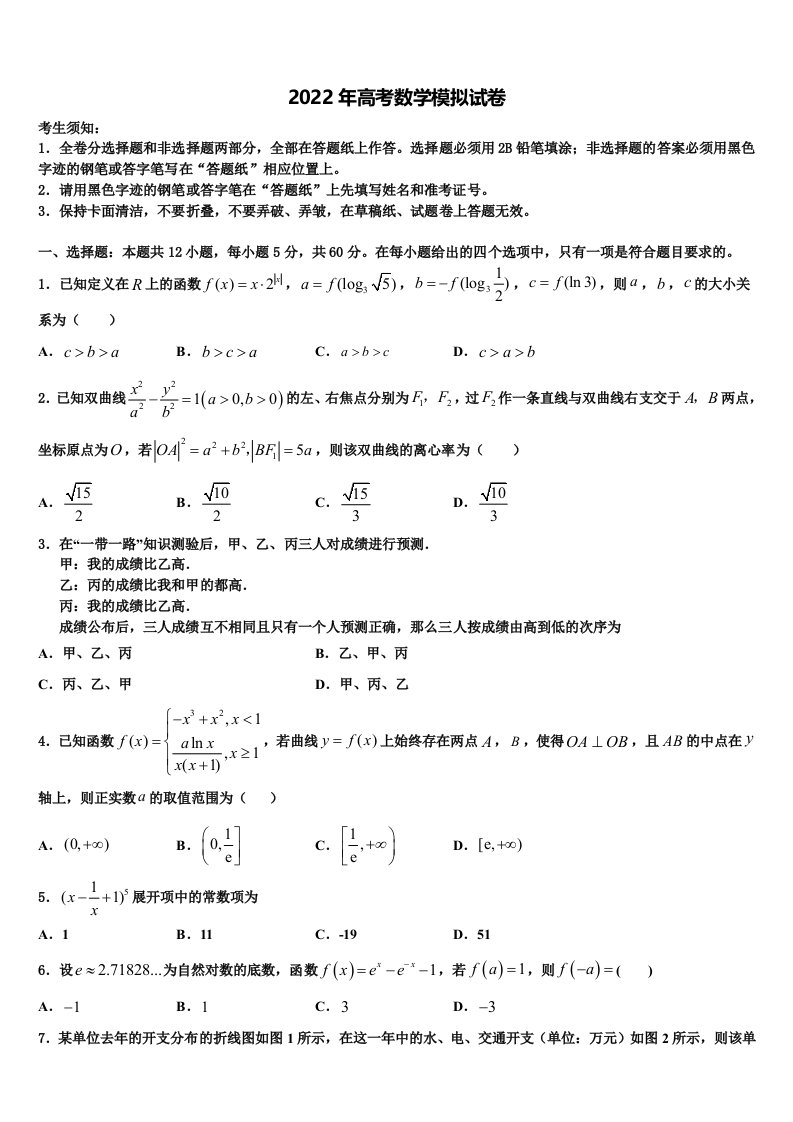 河北省景县中学2022年高三（最后冲刺）数学试卷含解析