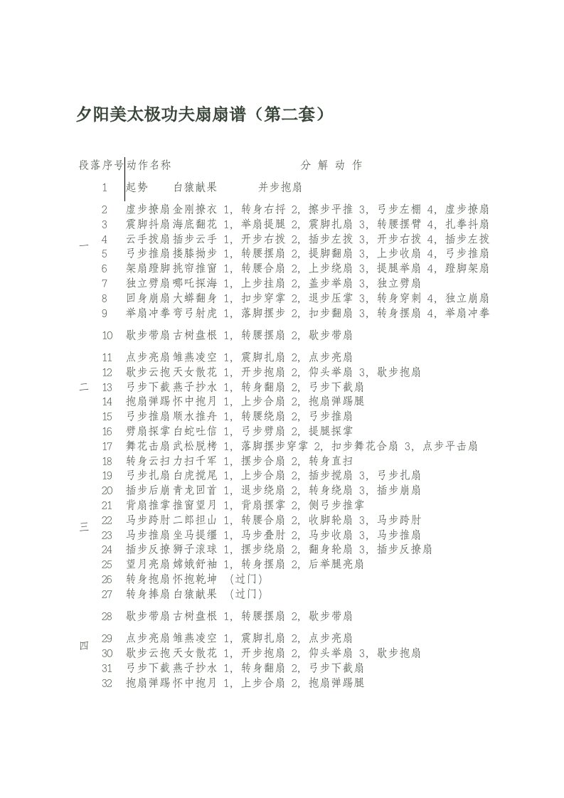 第二套太极功夫扇分解教学