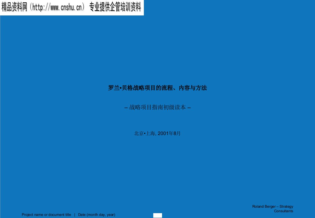 战略管理-战略项目的流程、内容与方法2