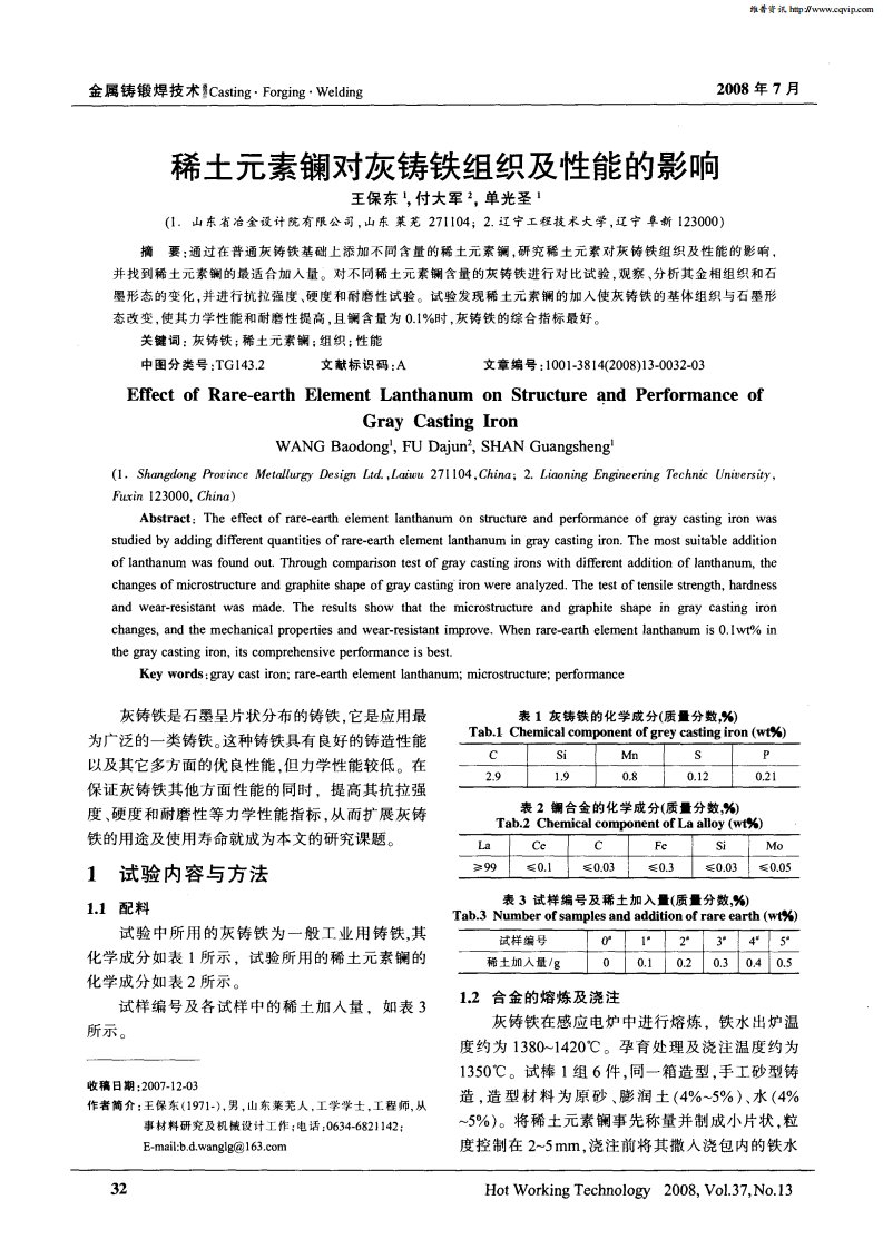 稀土元素镧对灰铸铁组织及性能的影响.pdf