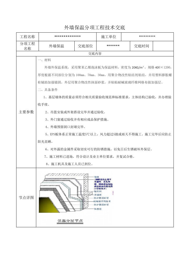 外墙保温技术交底8