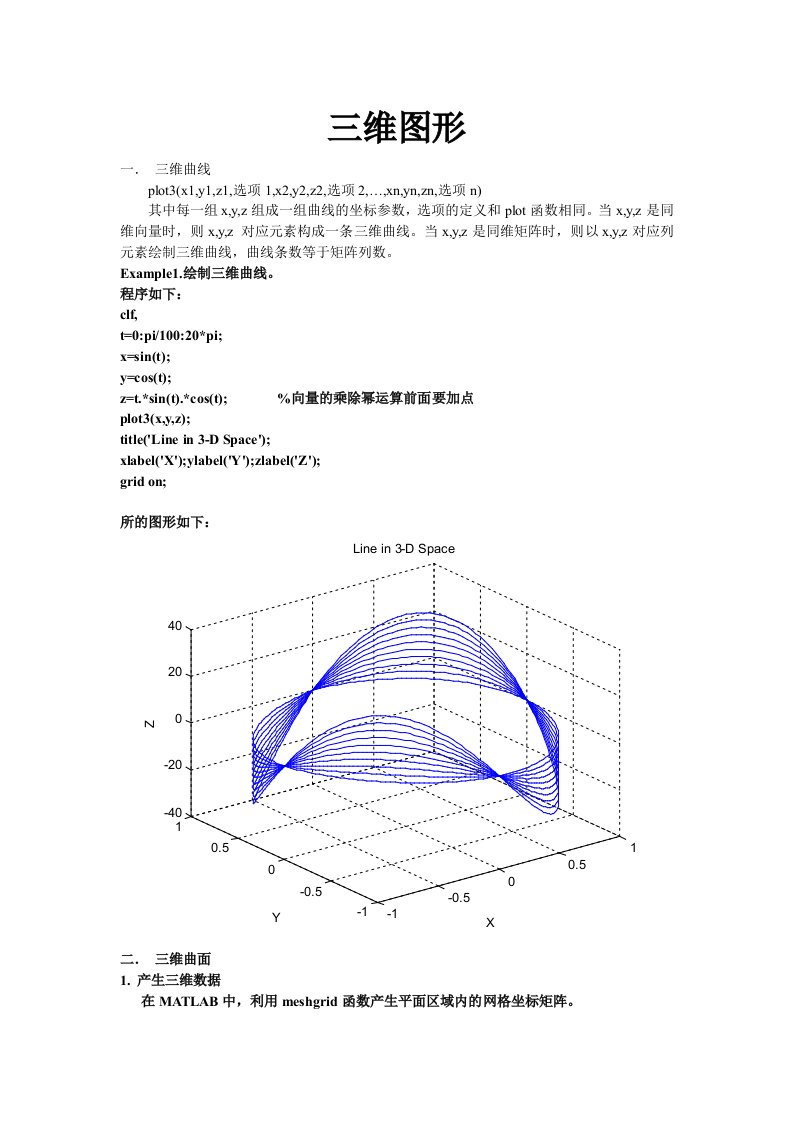 matlab三维图形绘制实例