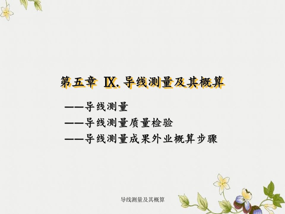 导线测量及其概算