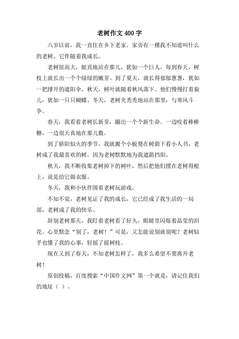 老树作文400字