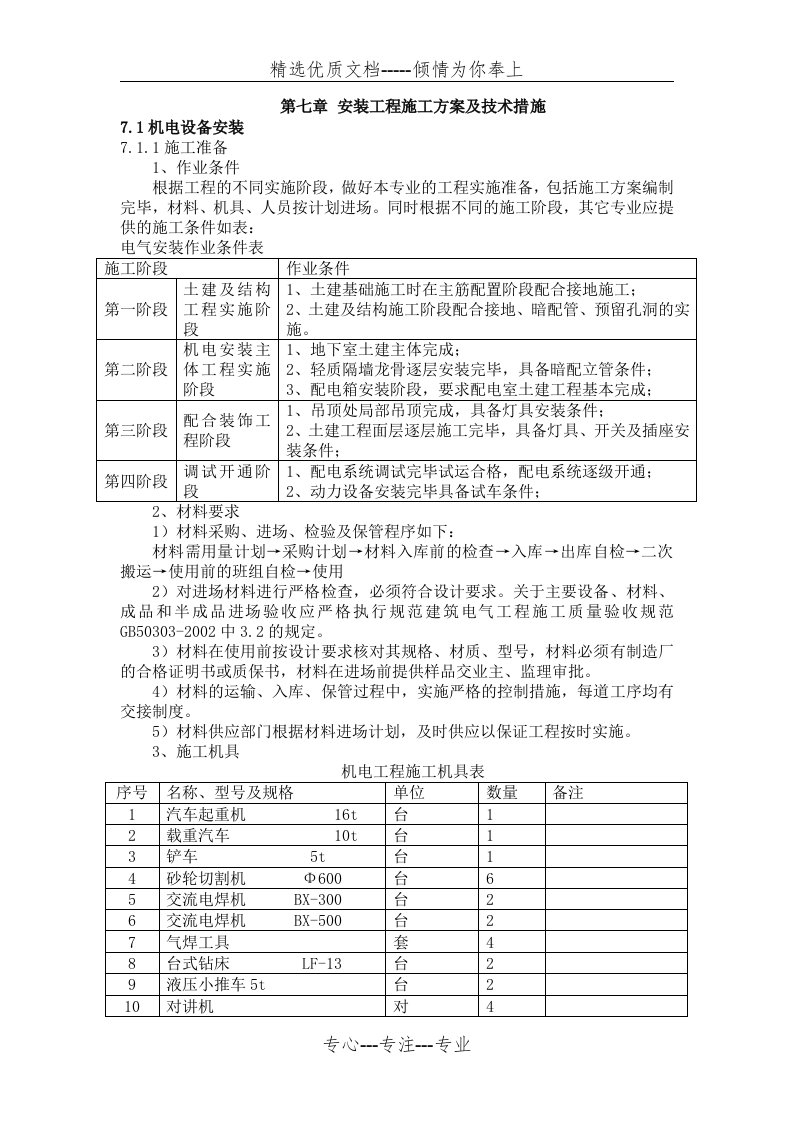 电气工程主要施工方案(共31页)