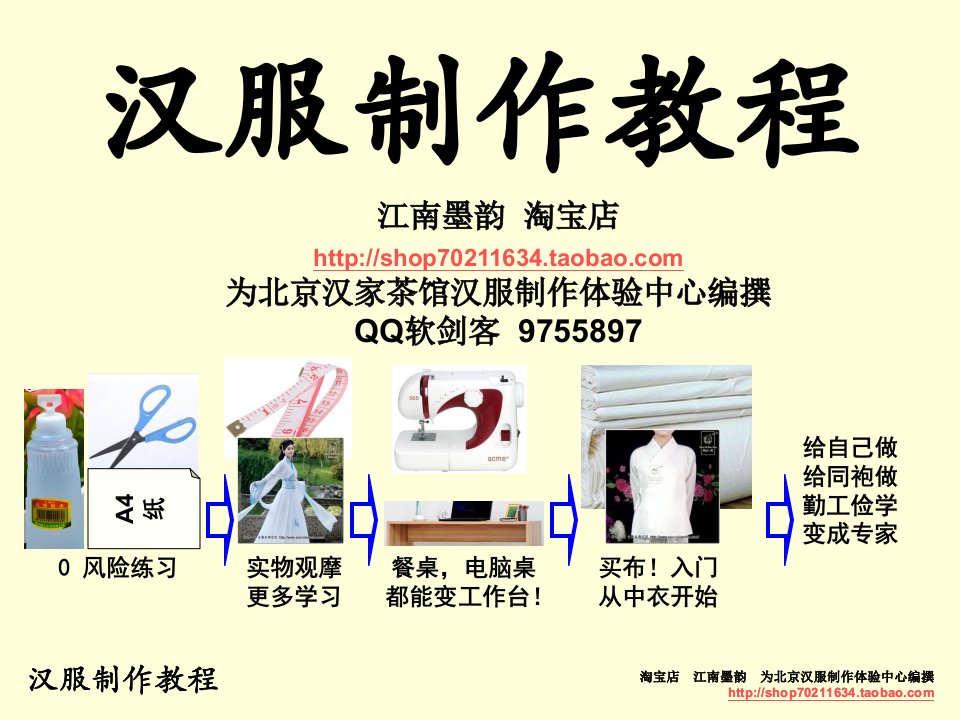 北京汉家茶馆专用汉服制作教程升级版(ppt)