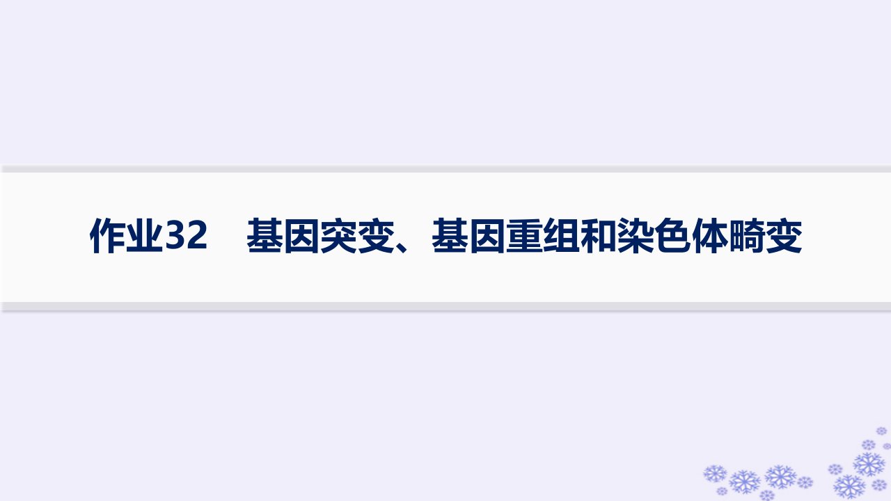 适用于新高考新教材浙江专版2025届高考生物一轮总复习第6单元生物的变异与进化作业32基因突变基因重组和染色体畸变课件浙科版