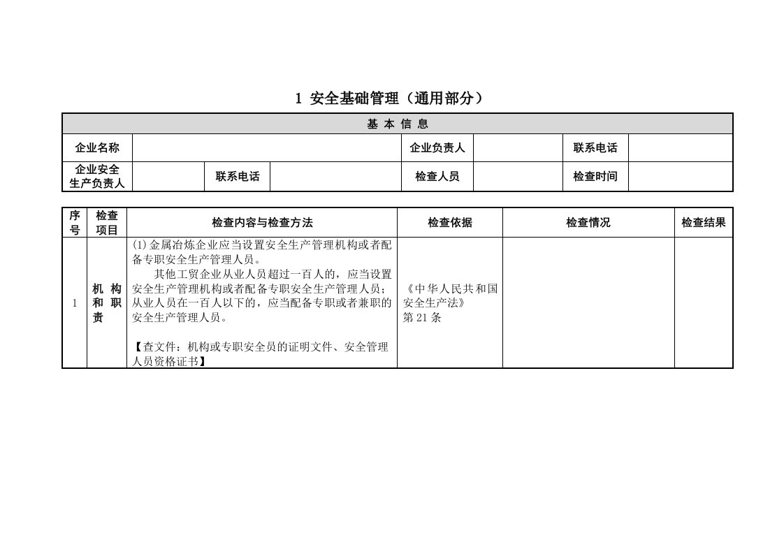 饲料粉尘爆炸安全检查表