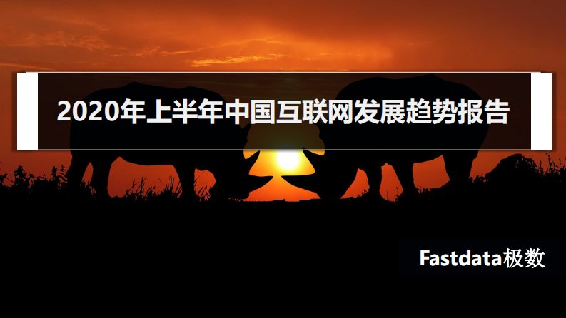 Fastdata极数-2020年上半年中国互联网发展趋势报告-20200801