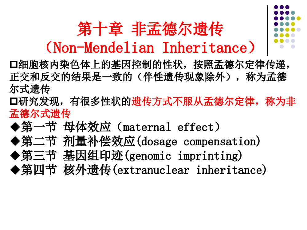 第十章-非孟德尔遗传ppt课件