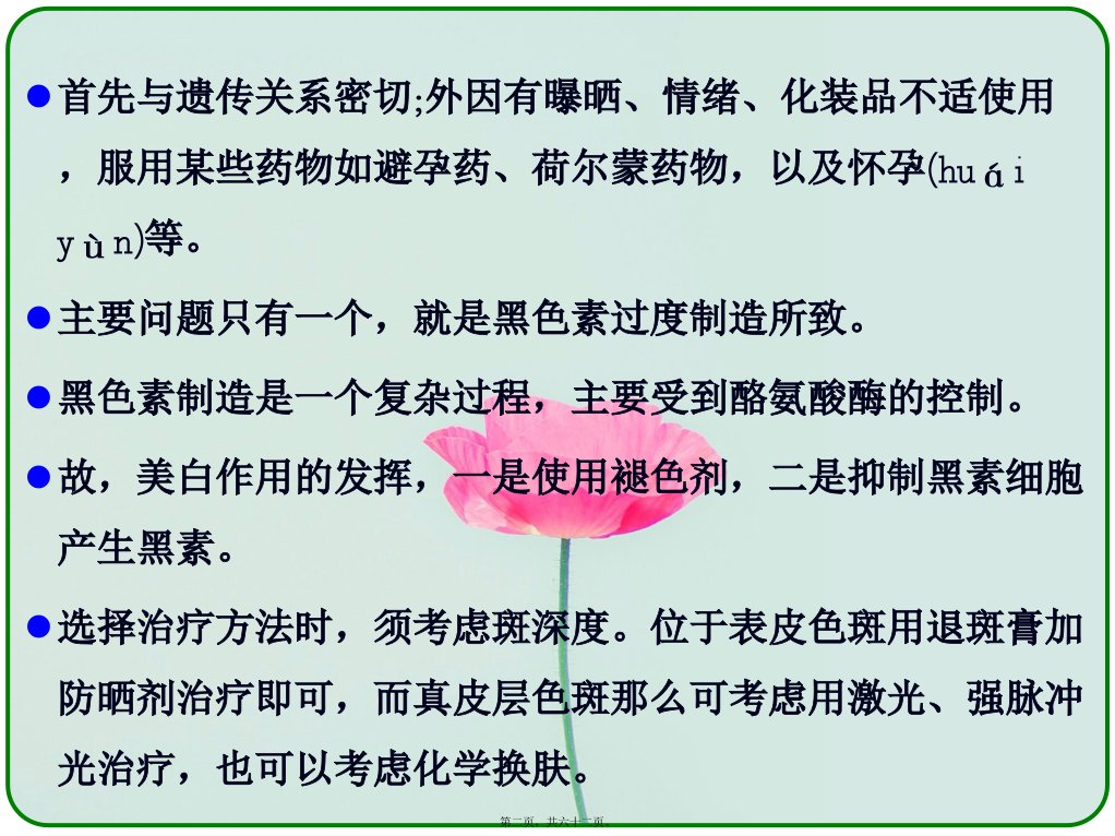 皮肤色素沉着与增白药课件