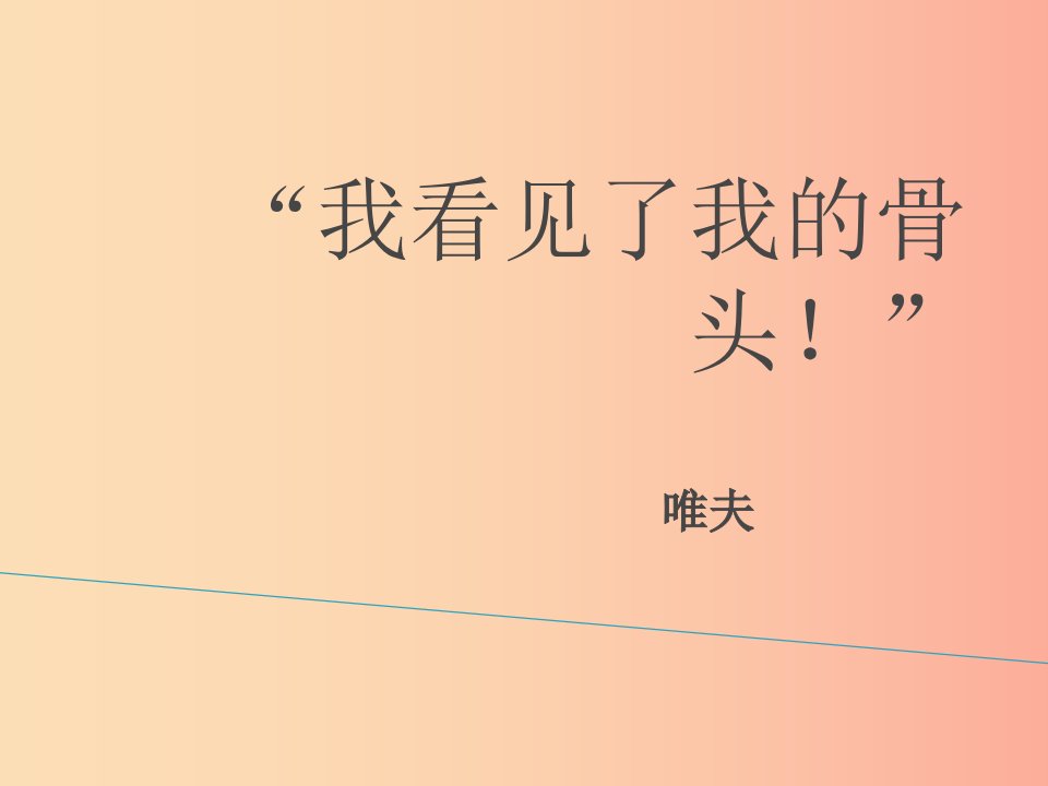 2019年七年级语文上册第五单元第22课我看见了我的骨头课件2沪教版五四制