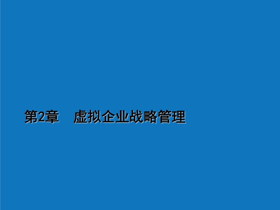 战略管理-第二章虚拟企业战略管理