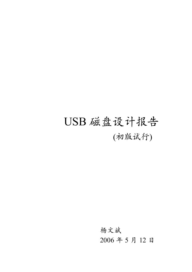 USB磁盘设计报告