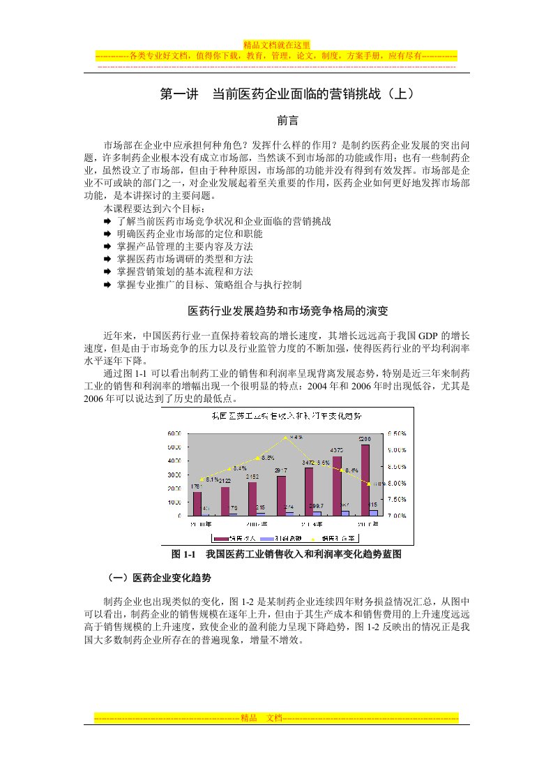 如何高效发挥医药企业市场部功能(讲义)