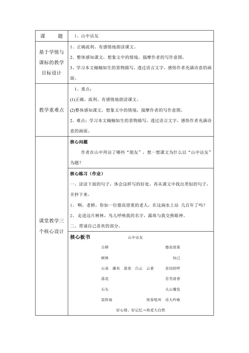 六上语文第一课教学设计