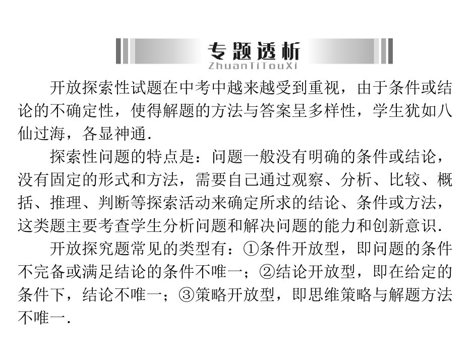 第四部分专题七开放探究题