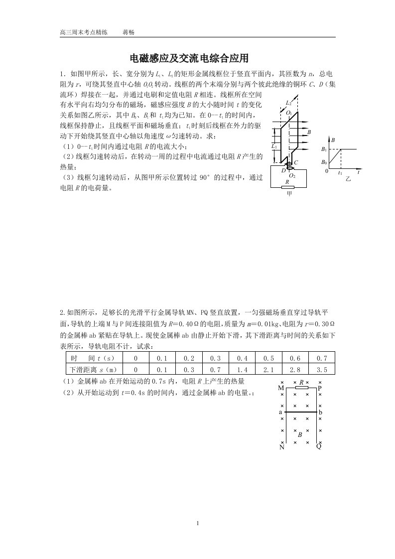 交流电及电磁感应应用