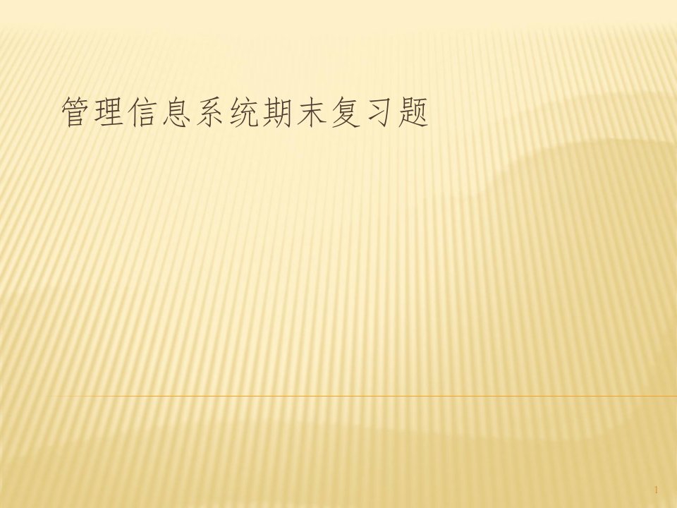 管理信息系统复习题PPT课件