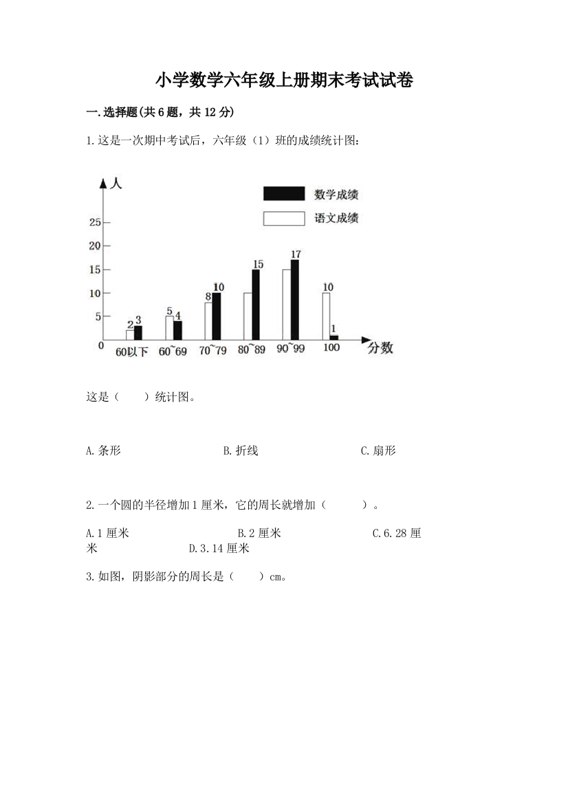 小学数学六年级上册期末考试试卷（精练）