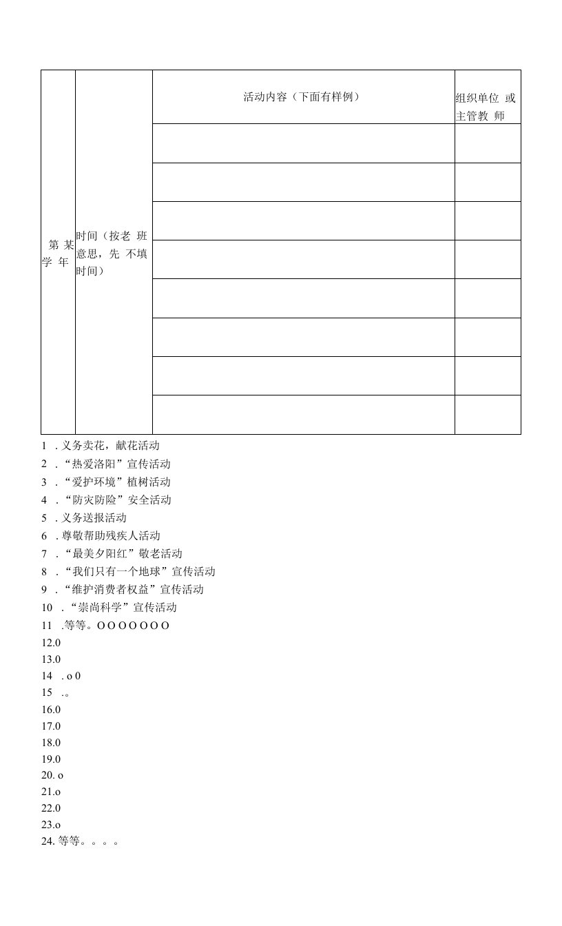 高中毕业生登记表6,7页