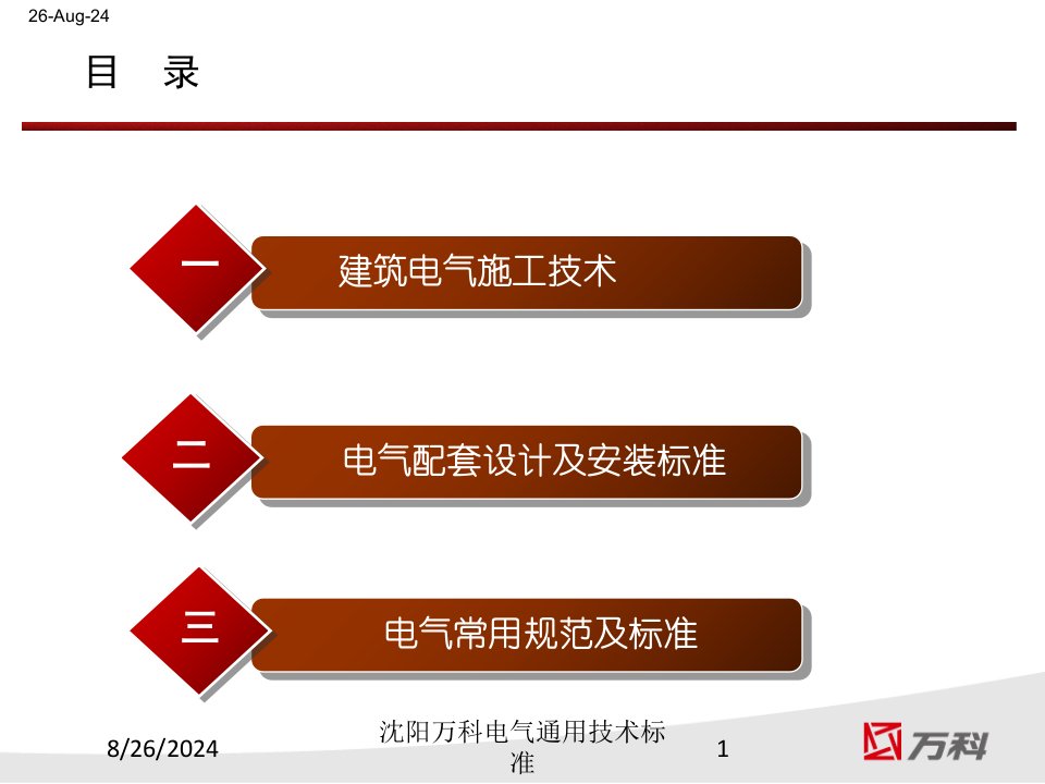 沈阳万科电气通用技术标准专题课件