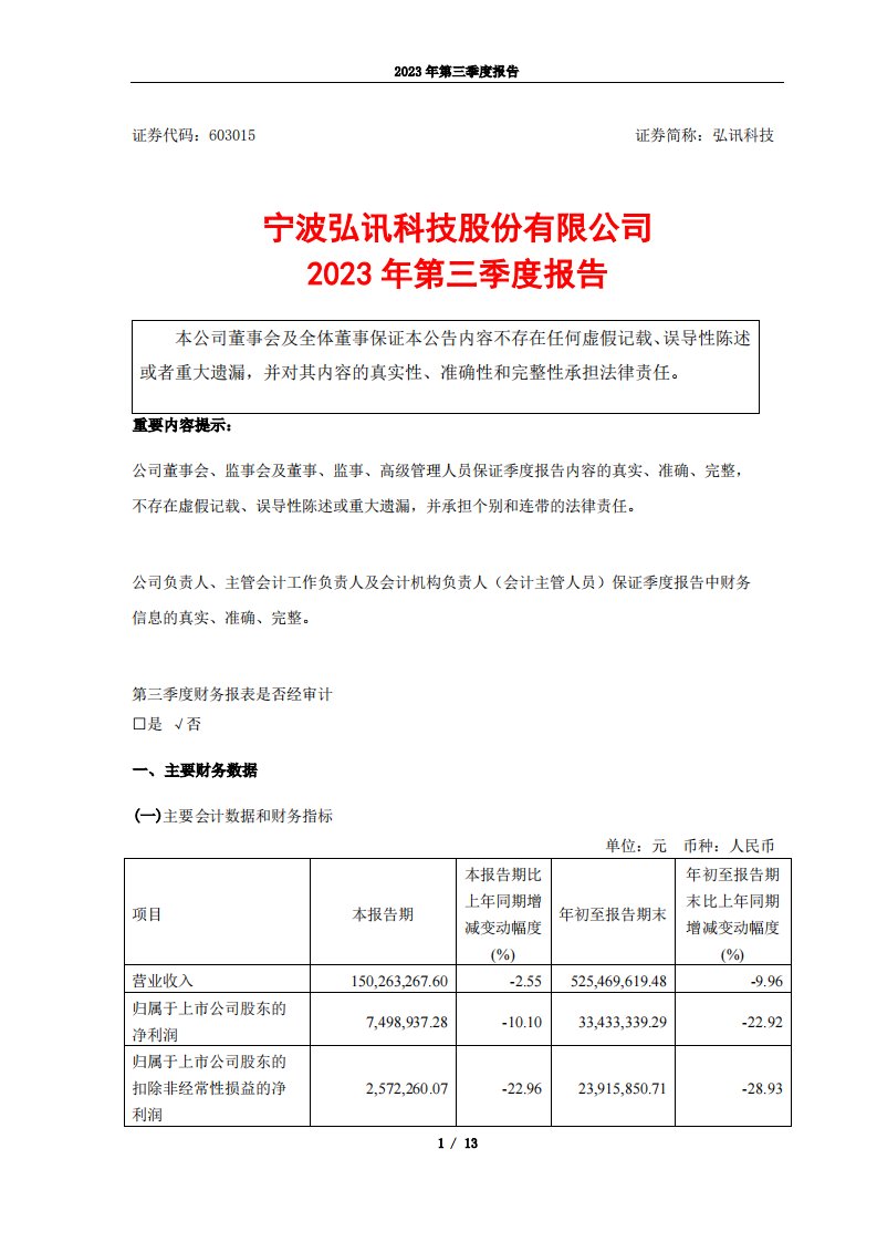 上交所-2023年第三季度报告