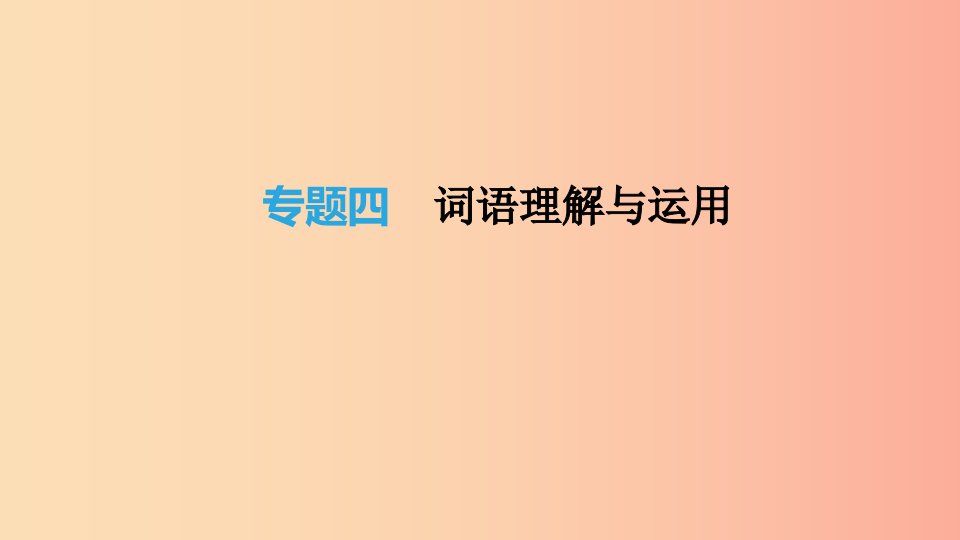 云南省2019年中考语文总复习