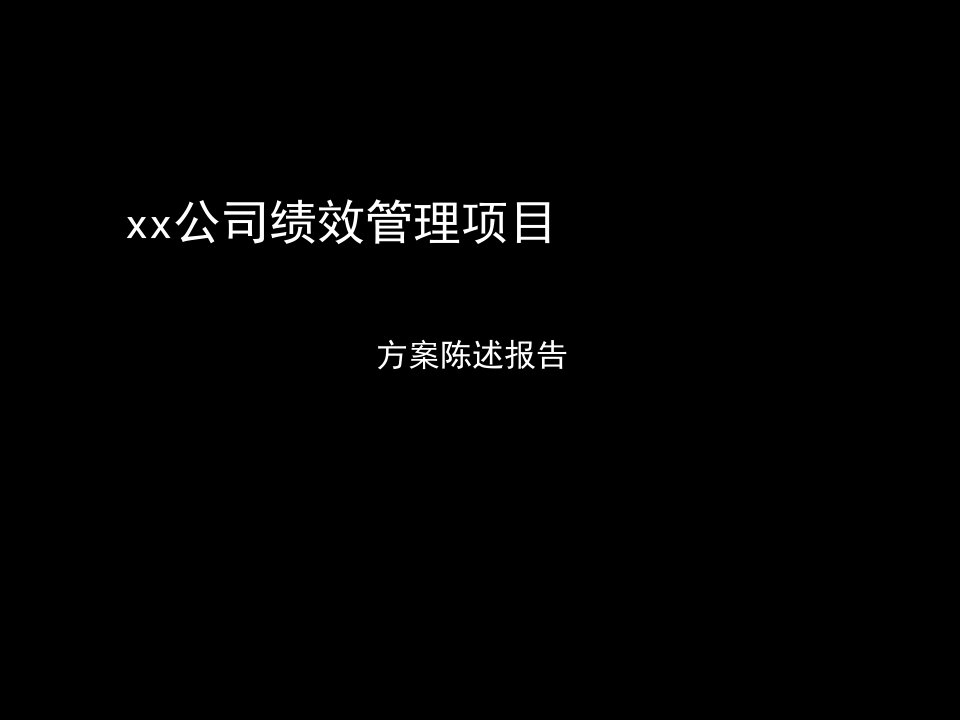 公司绩效管理项目报告