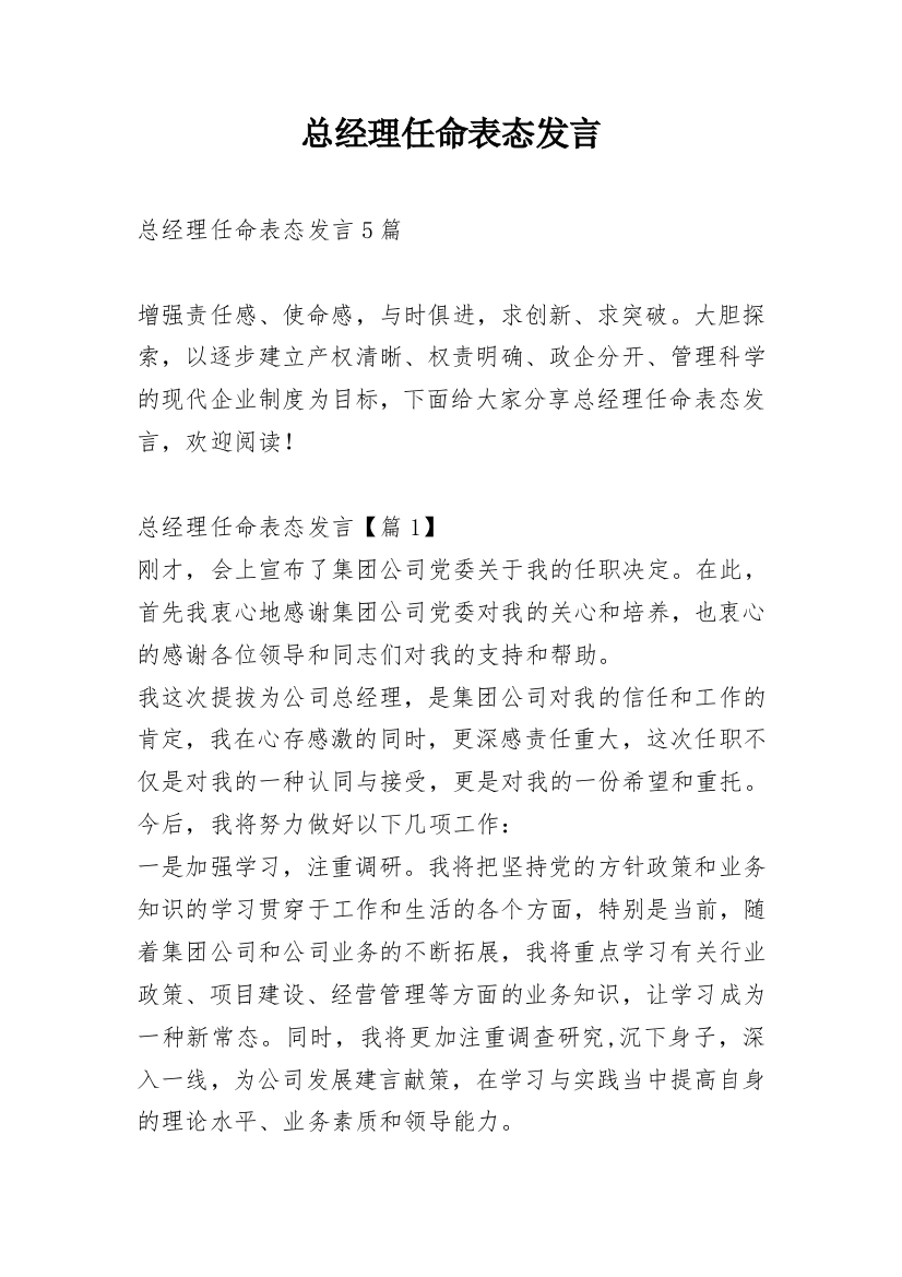 总经理任命表态发言_1