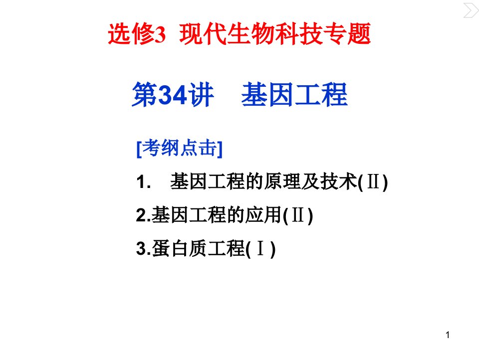 2020高考生物基因工程考纲考点考题突破ppt课件