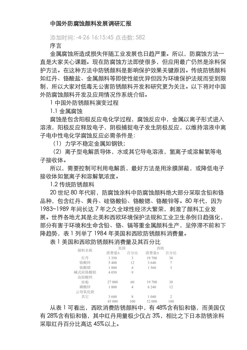 2021年国内外防腐蚀颜料发展调研报告