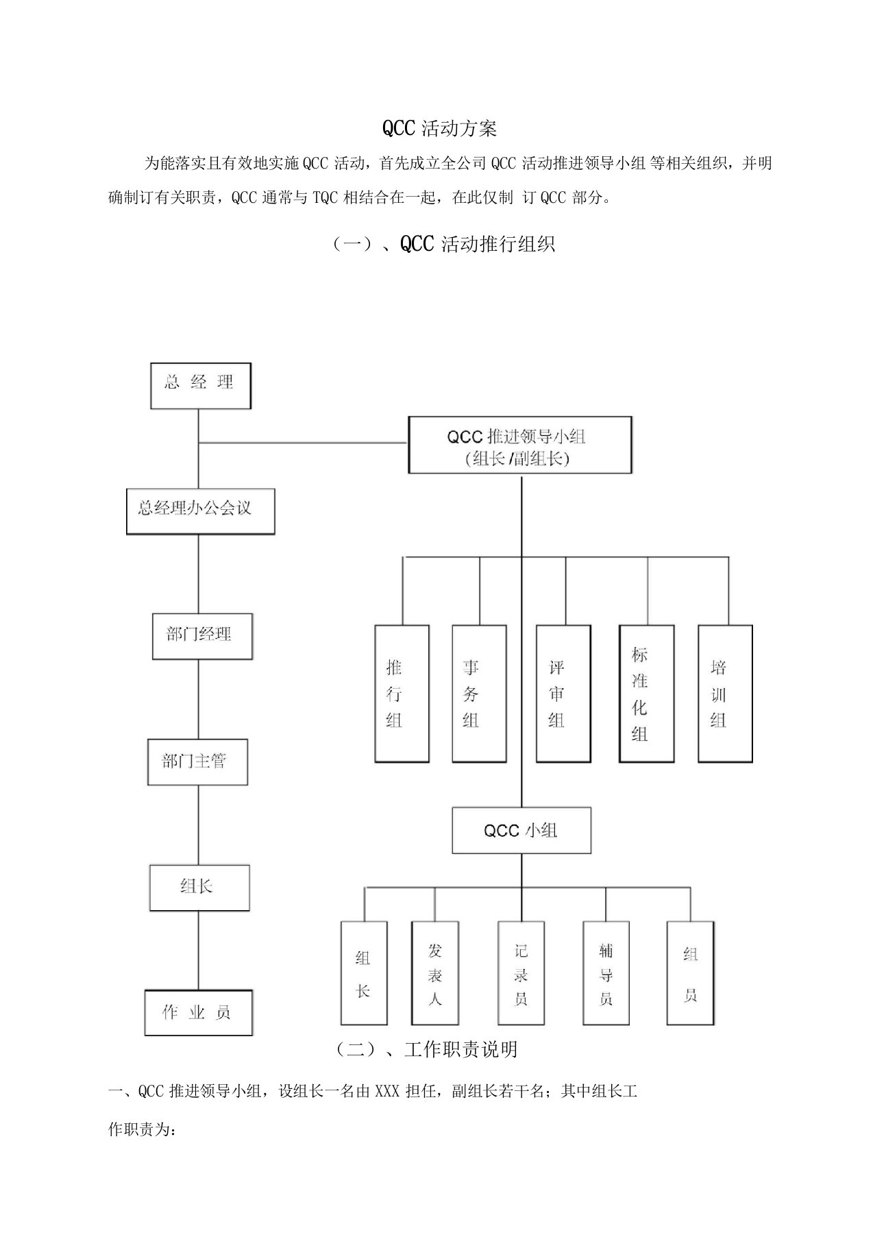 QCC活动方案方法范文