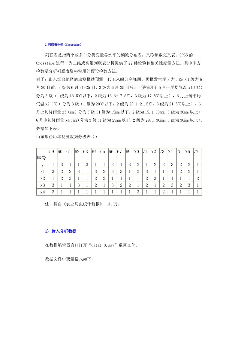 SPSS统计分析教程列联表分析