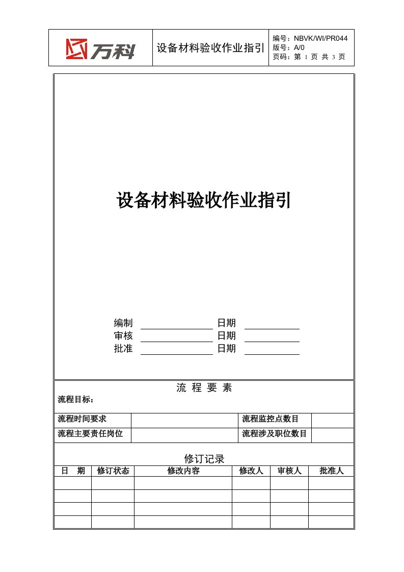 NBVK-WI-PR044设备材料验收作业指引