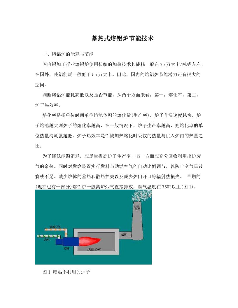 nghAAA蓄热式熔铝炉节能技术