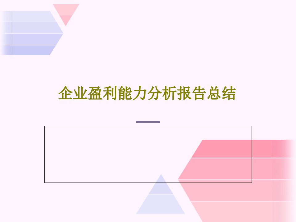 企业盈利能力分析报告总结PPT42页