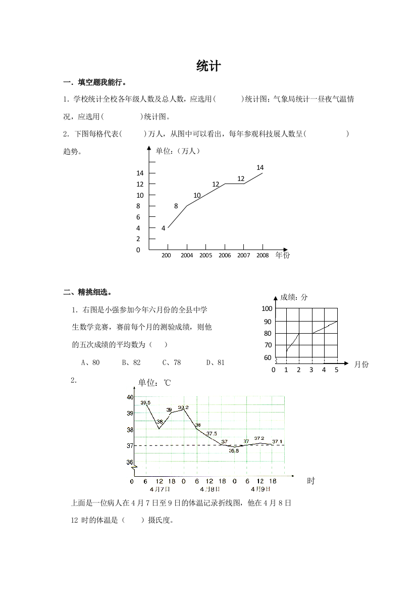 人教版六下数学通用版数学六年级下册总复习专题：统计3-含答案(附答案)公开课课件教案公开课课件教案公