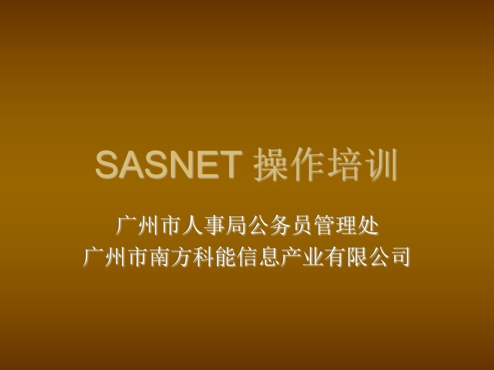 企业培训-SASNET培训教程1