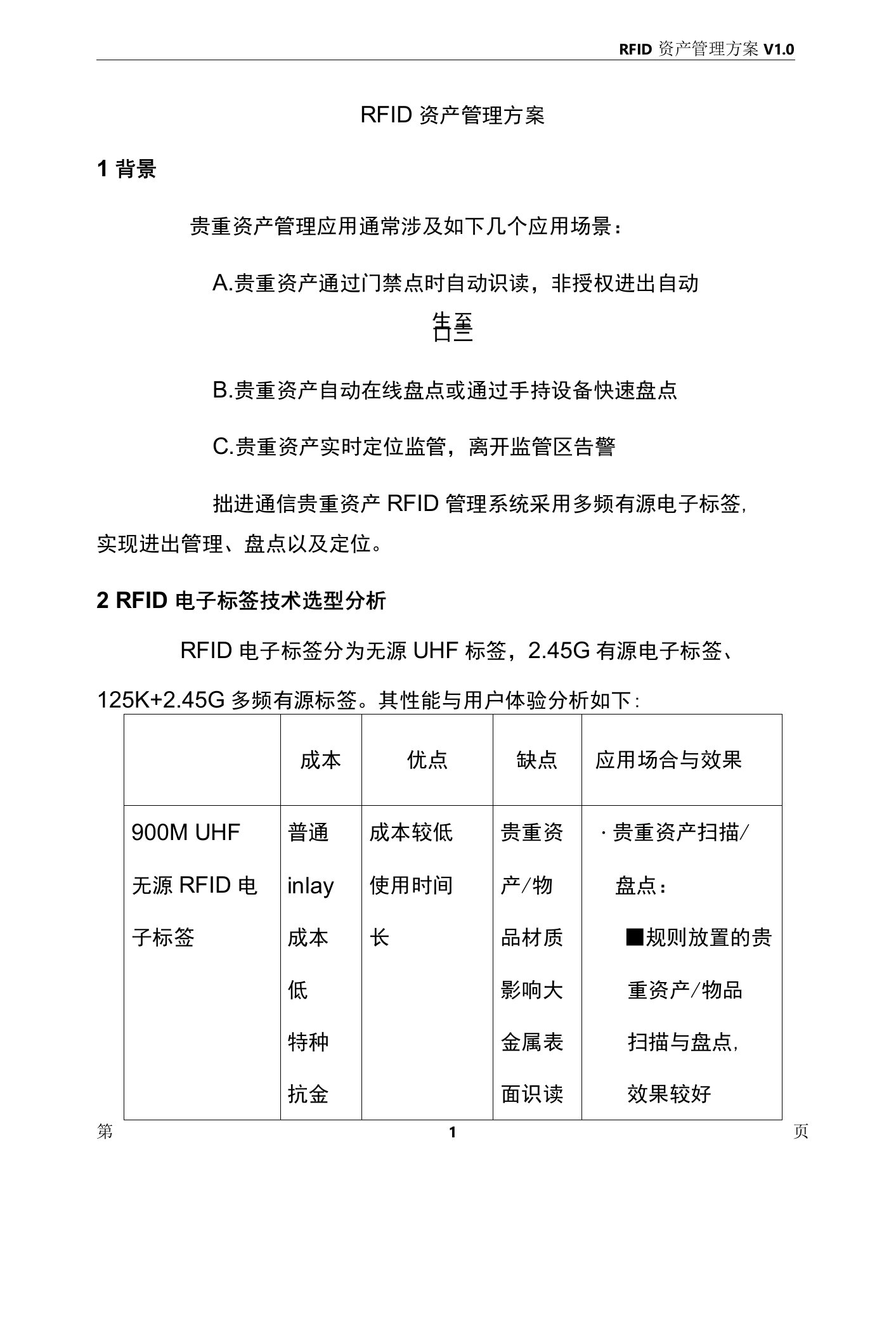 RFID资产管理系统有源版方案