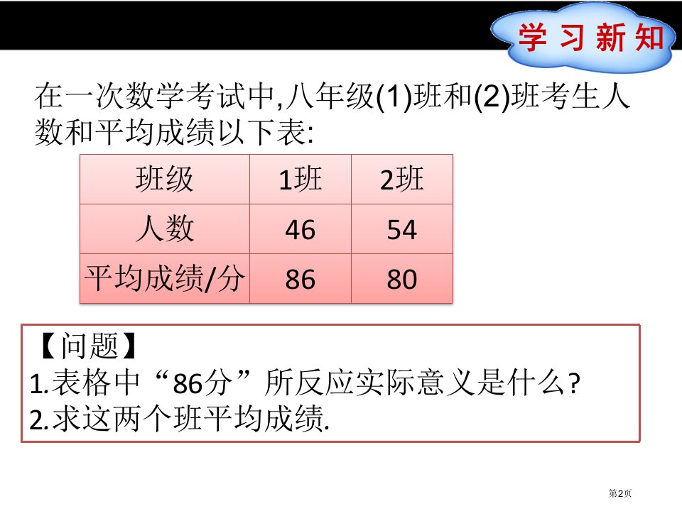 平均数与加权平均数教育课件市公开课一等奖省优质课获奖课件