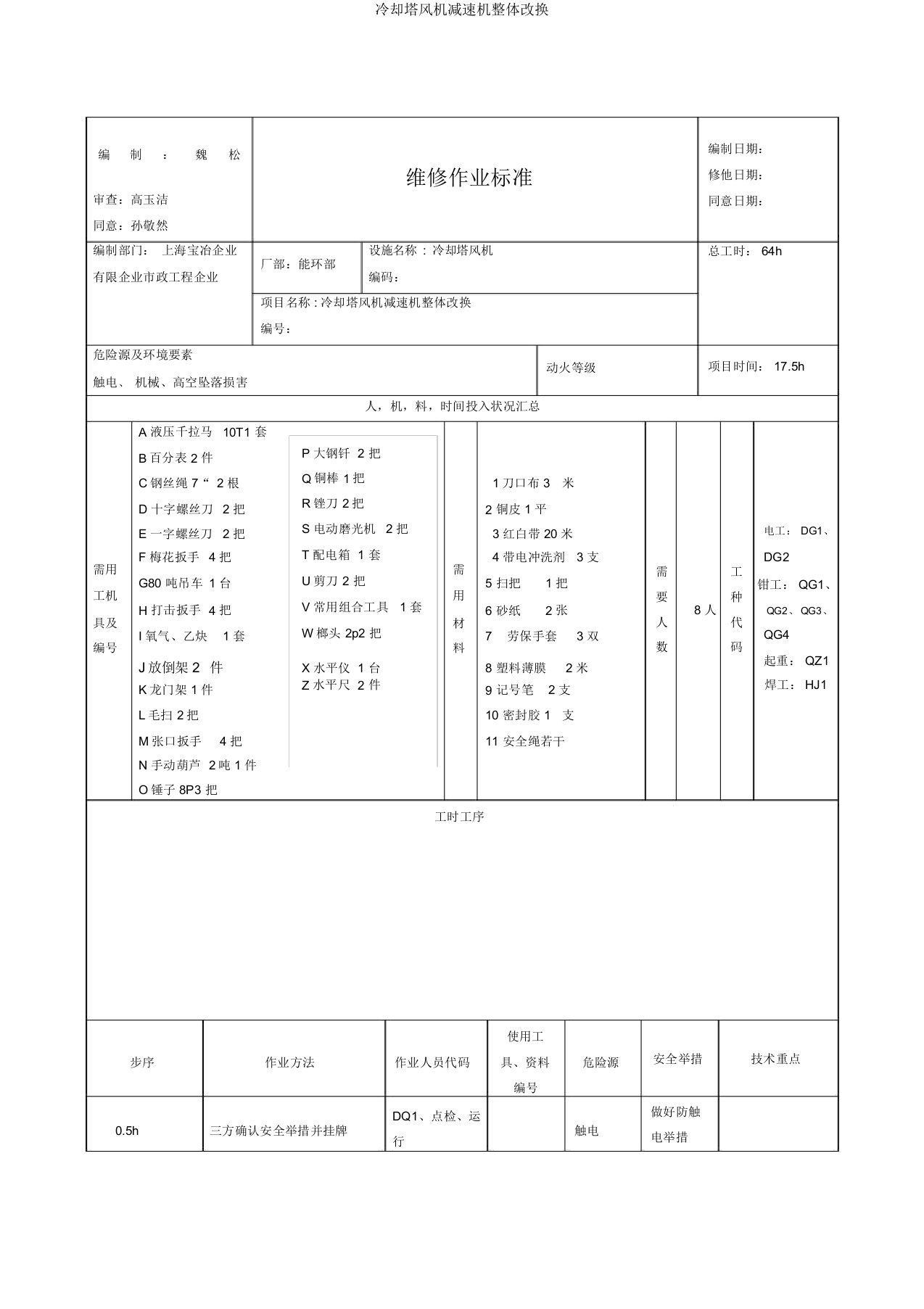 冷却塔风机减速机整体更换