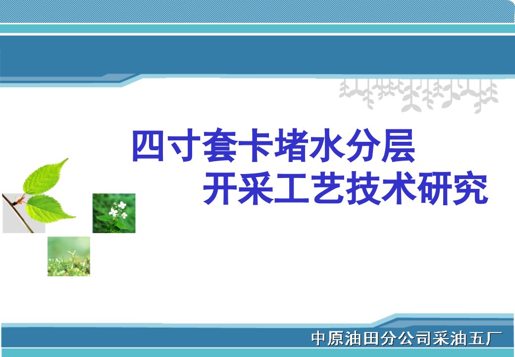 四寸套管井卡堵水分层开采工艺技术研究改