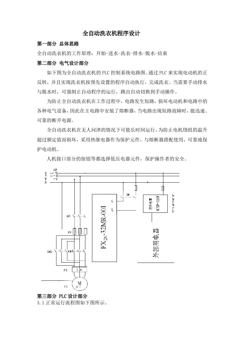 全自动洗衣机程序设计