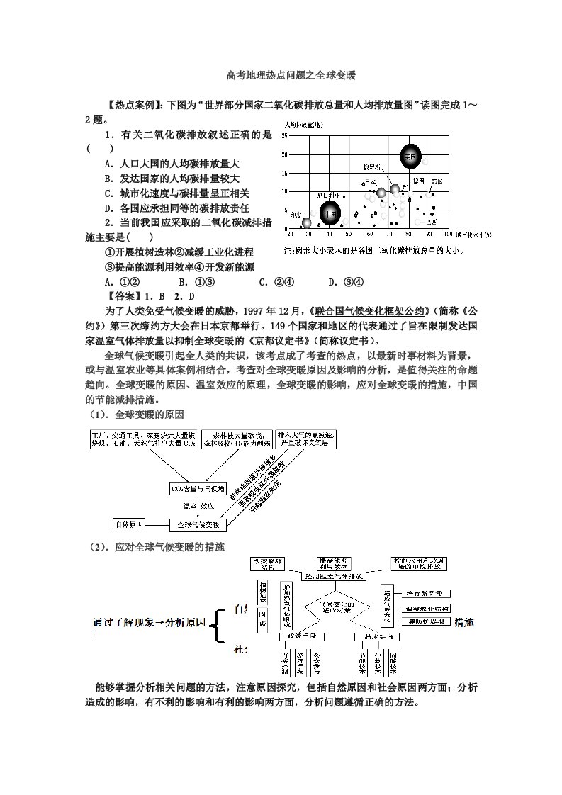 高考地理热点问题之全球变暖