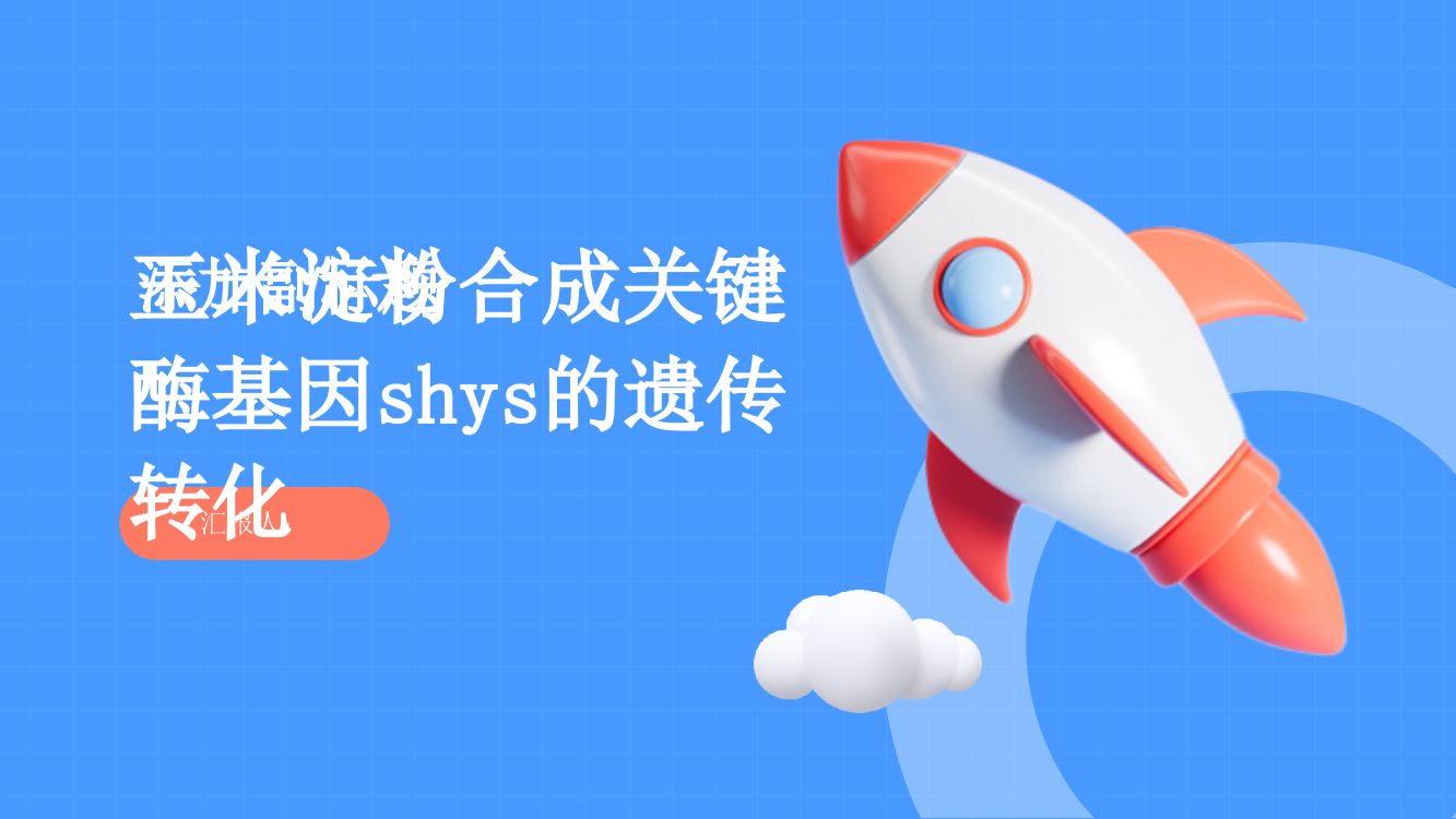 玉米淀粉合成关键酶基因shys的遗传转化